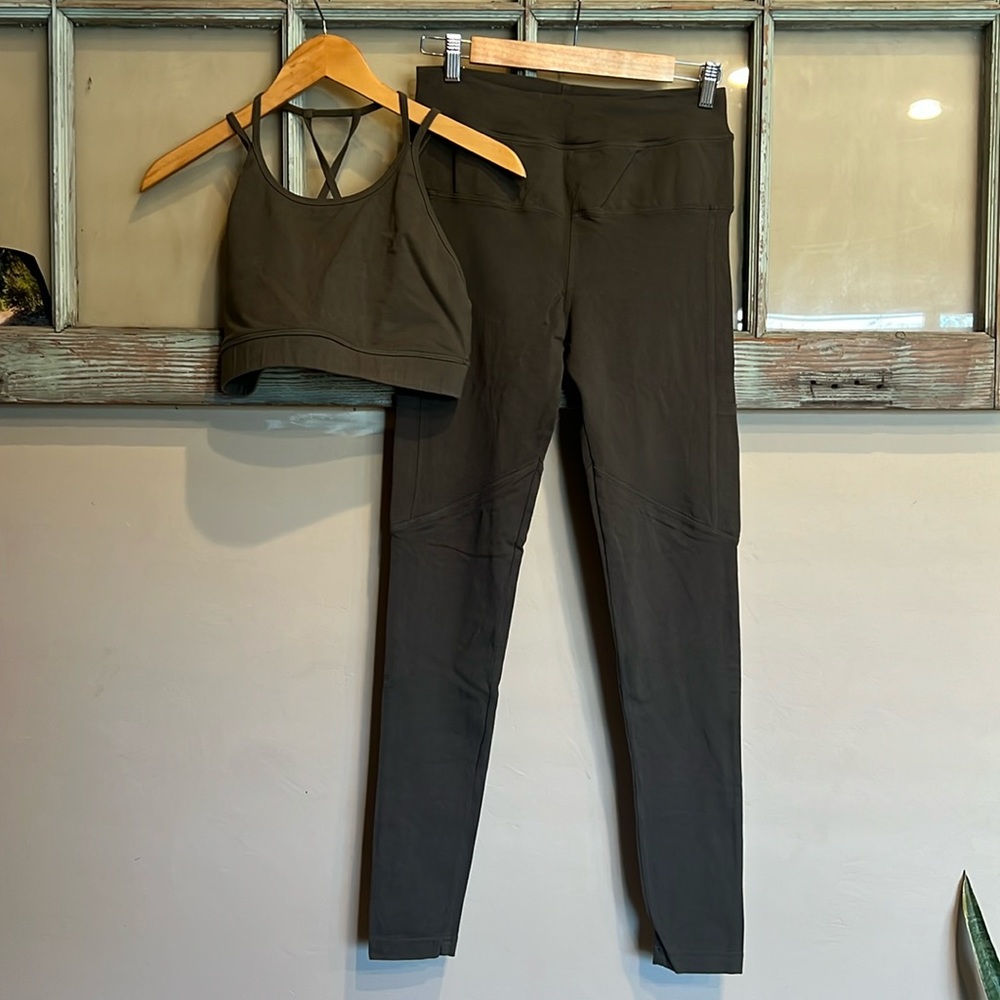 HARD TAIL Yoga bra Legging SET L Army